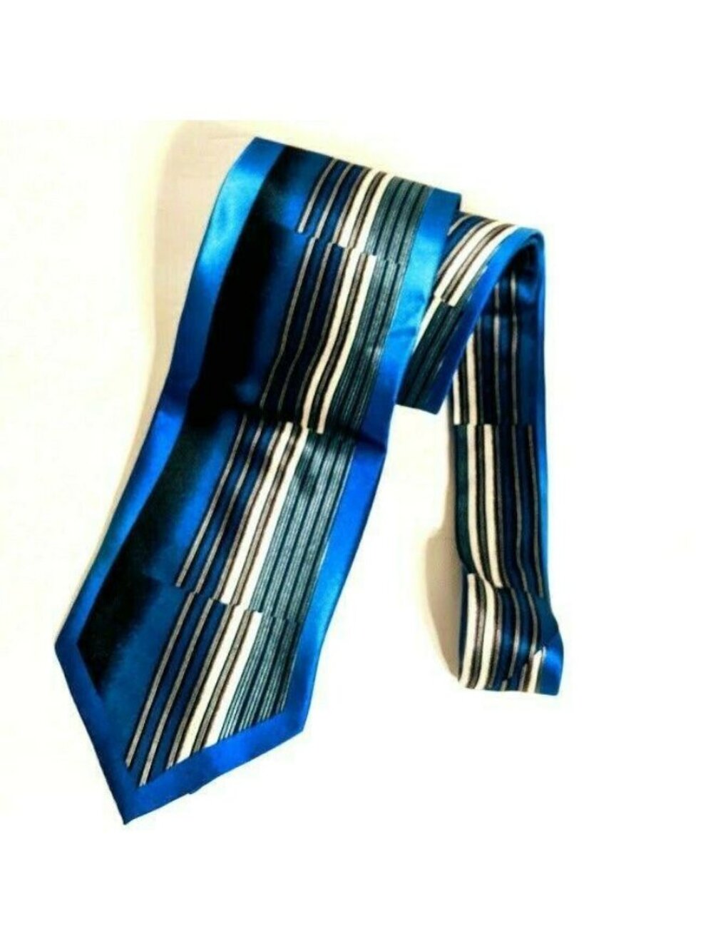 Men's Il Canto Black Blue Striped Neck Tie
